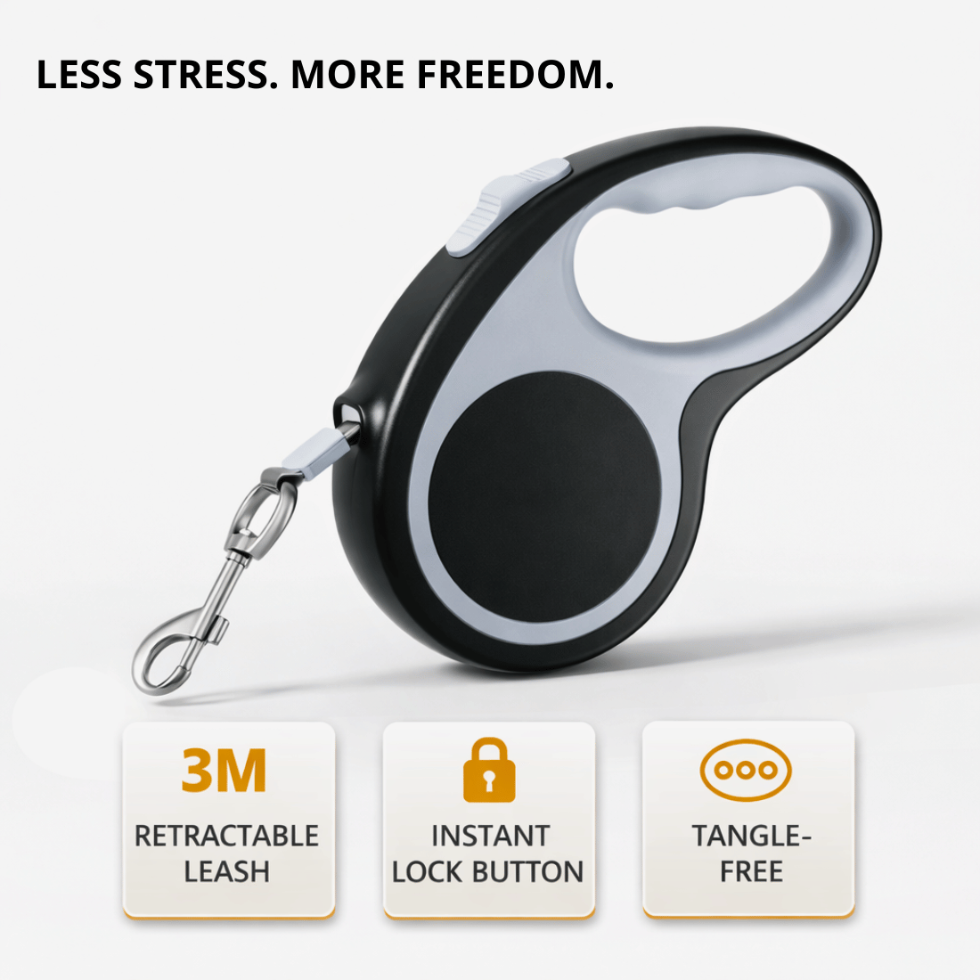 Tailton retractable cat leash 3m — less stress, more freedom, instant lock, tangle-free
