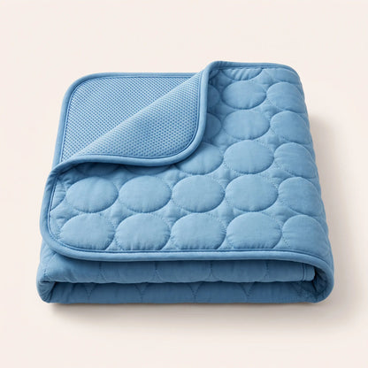 Blue cooling mat folded