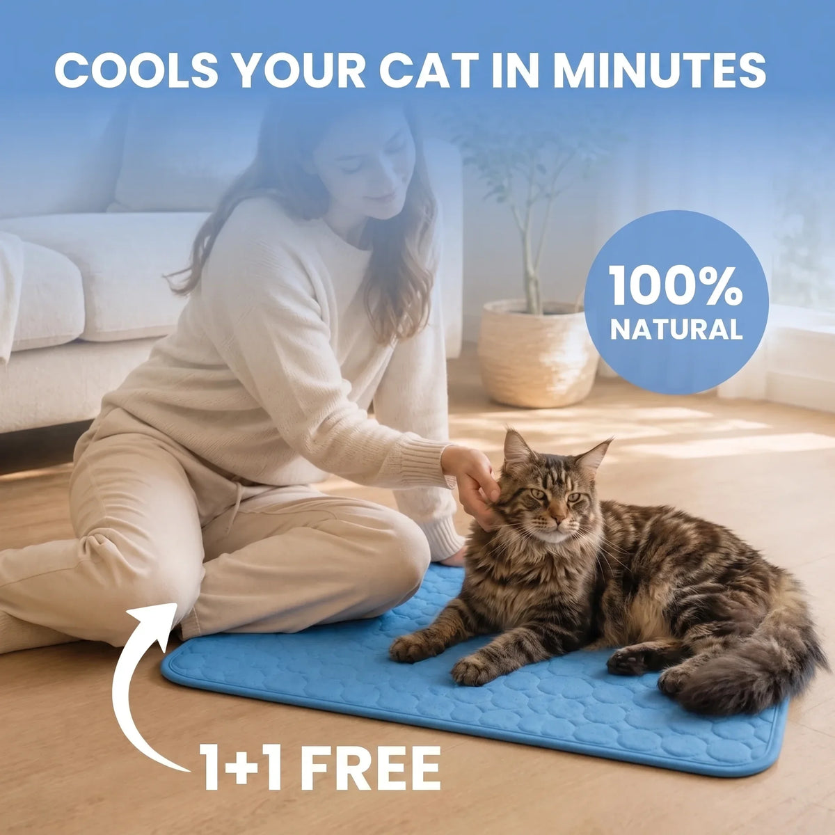 Cools your cat in minutes - 100 percent natural