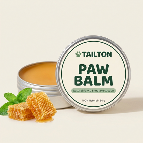 Tailton Natural Paw Balm – open tin with natural paw and snout balm for dogs
