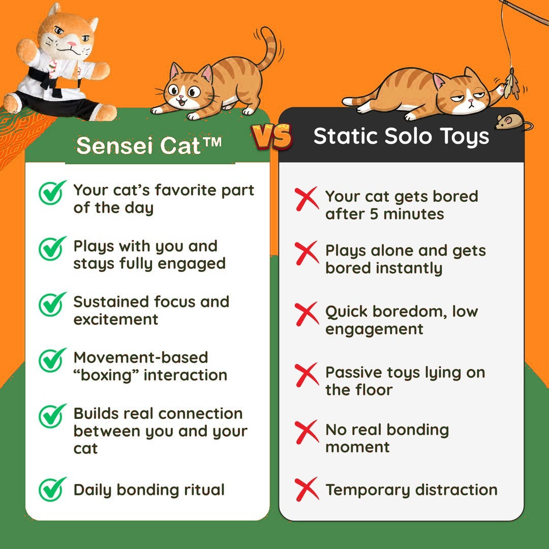 Sensei Cat versus static solo toys comparison