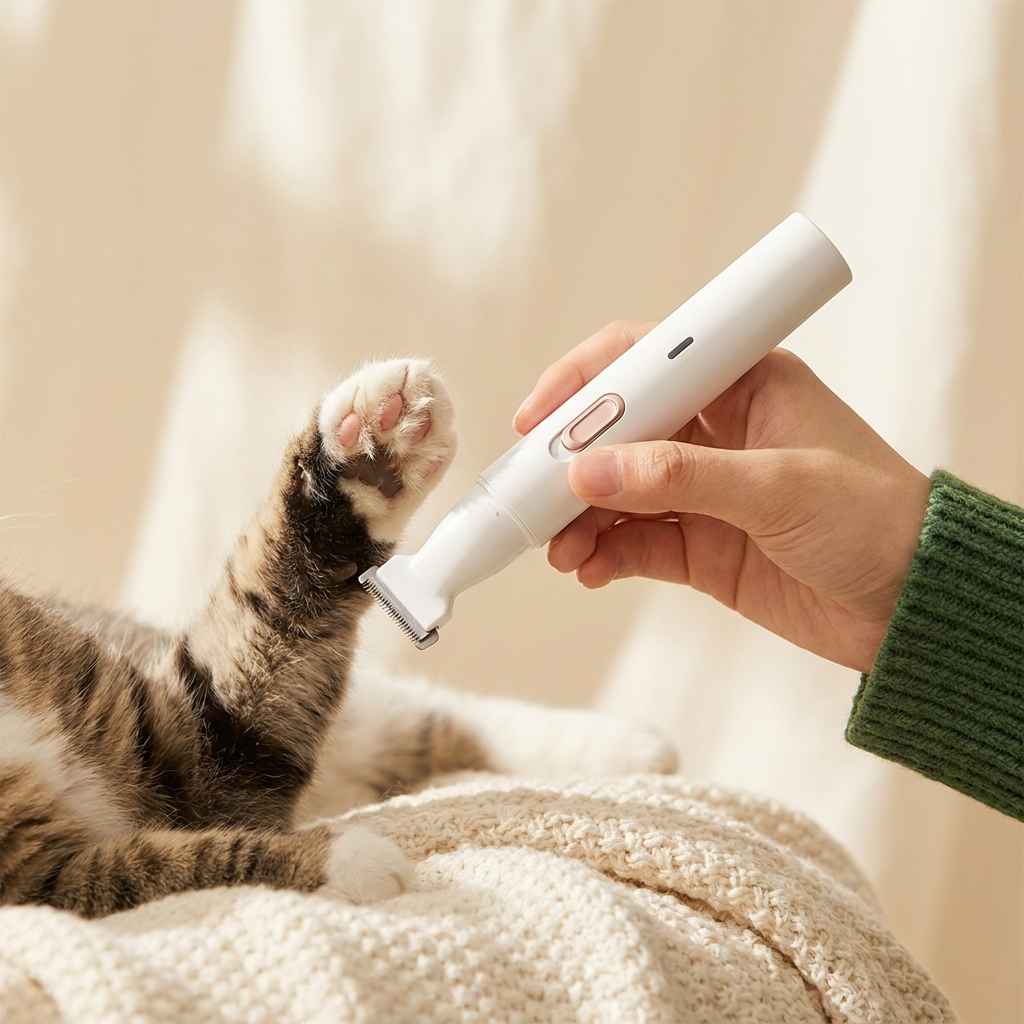 Gentle paw trimming for cats