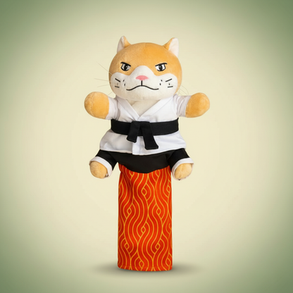 Tailton Sensei Cat wrestling puppet with padded arm guard