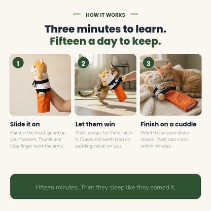 How to use the Sensei Cat puppet in three steps